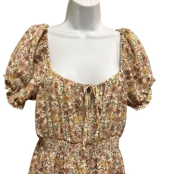 Liberty Love Fall Floral Peasant Bohemian Country Girl Dress Size M - Picture 2 of 5